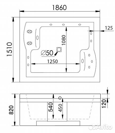 Gemy G9052 II O R 186x151 см