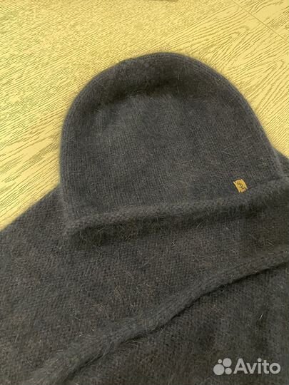 Шапка и бактус (платок)из пуха норки новый