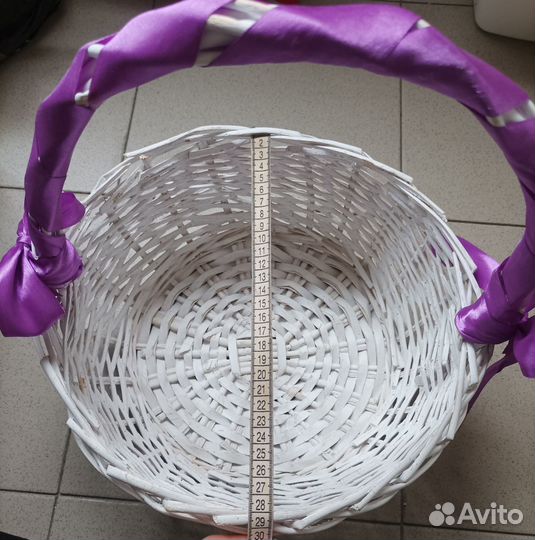 Корзина плетенная (большая белая)