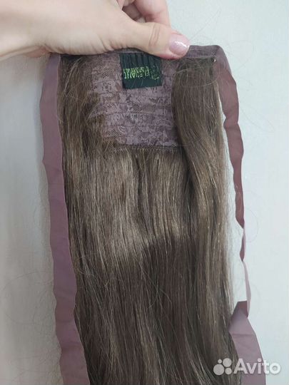 Волосы для наращивания шиньон хвост на ленте 60 см