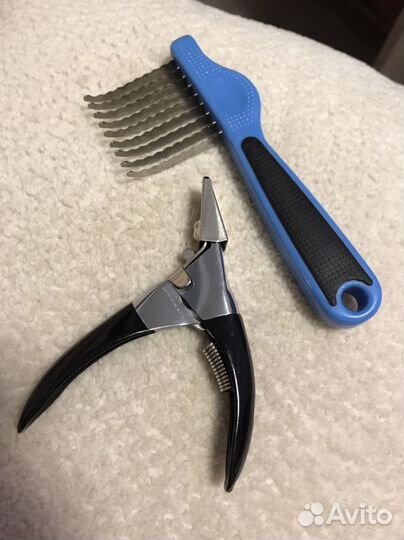 Ножницы для стрижки когтей и расческа для шерсти