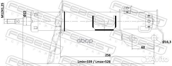 Амортизатор передний 22110002FR Febest
