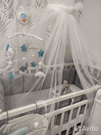 Комплект в детскую кроватку бортики+одеяло