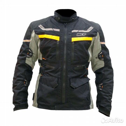 MCP Мотокуртка Hurricane черно-серо-оранжевая