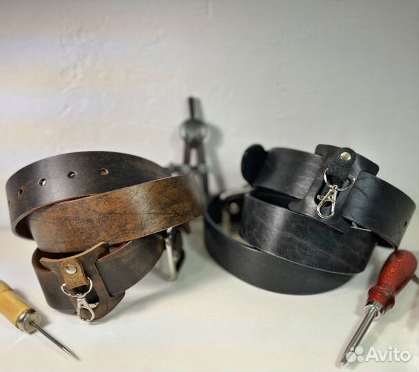 Подвес для карабина на ремень. Натуральная кожа