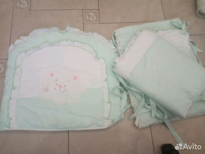 Детский комплект постельного белья, бортики и балд