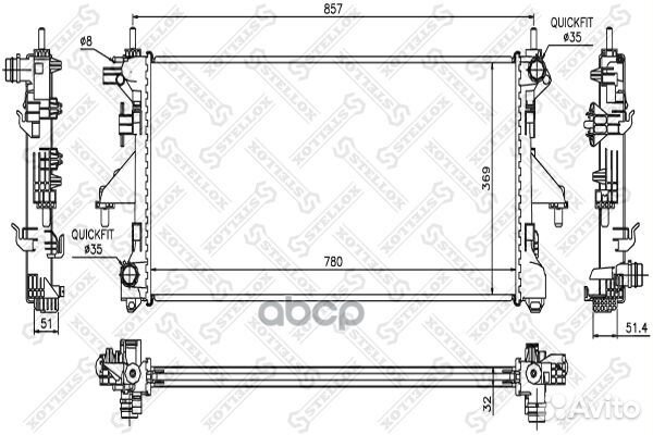 10-25355-SX радиатор системы охлаждения МКПП F