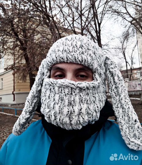 Балаклава вязаная с ушками