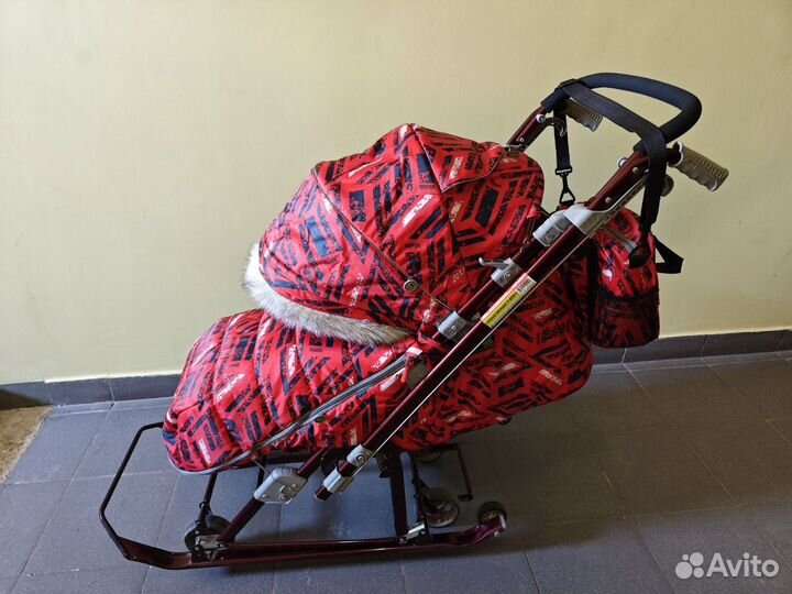 Санки-коляска Nika - Ника детям 7-8SK красные