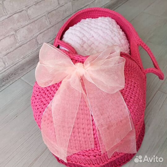 Люлька переноска из трикотажной пряжи