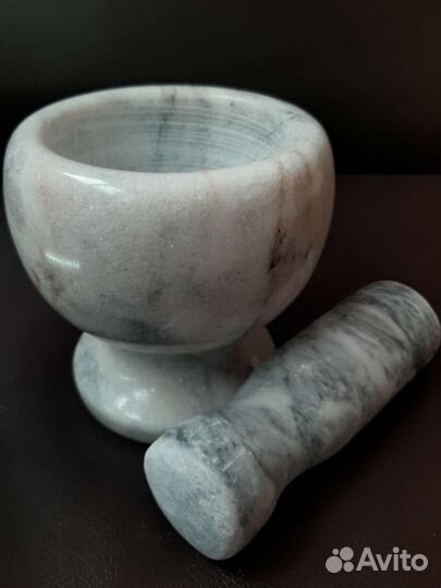 Ступка с пестиком мраморная