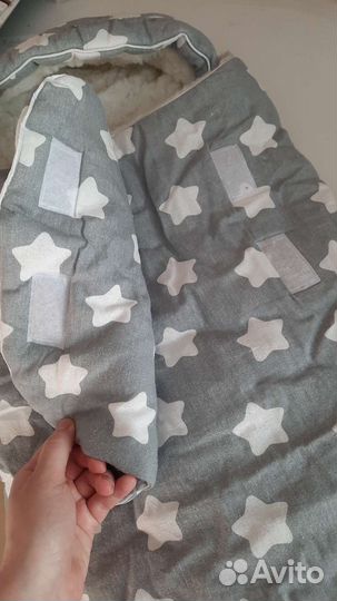 Меховой конверт в коляску овчина