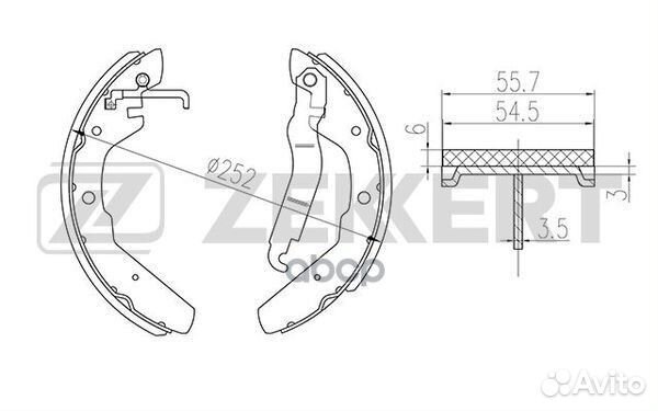 Колодки торм. бараб. задн. VW Transporter III 7