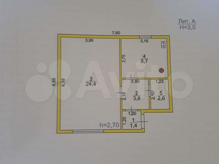 Дом 41,6 м² на участке 15 сот.