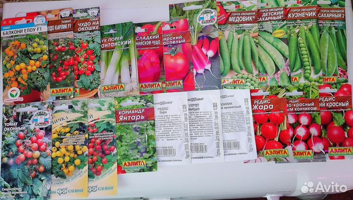 Томаты, перец, редис, горох, зелень, цветы, инжир