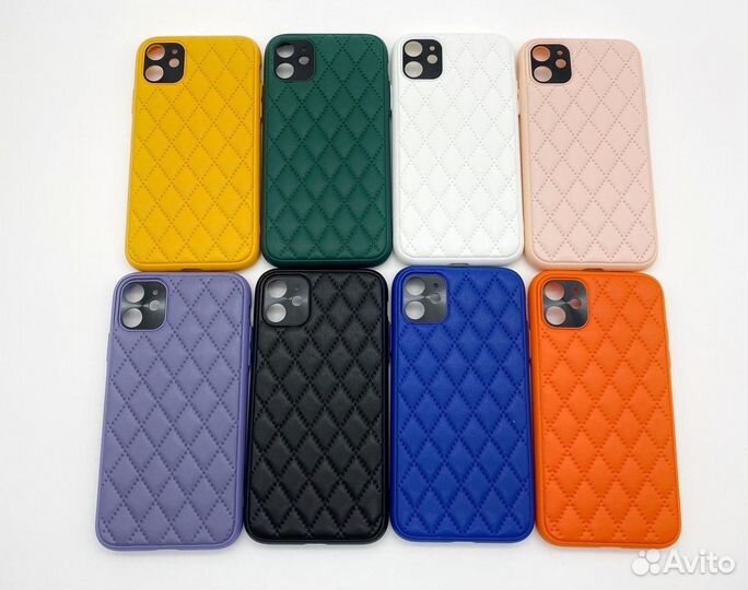 Чехол кожанный Premium Ромб iPhone