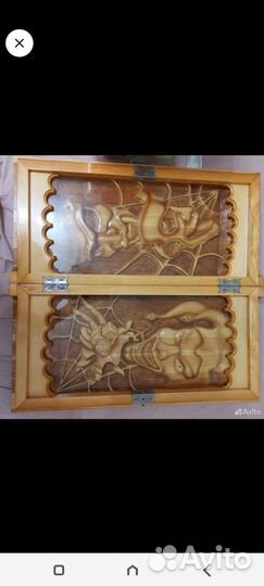 Нарды ручной работы со стеклом