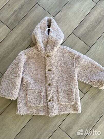 Дубленка zara для девочки р.104-110