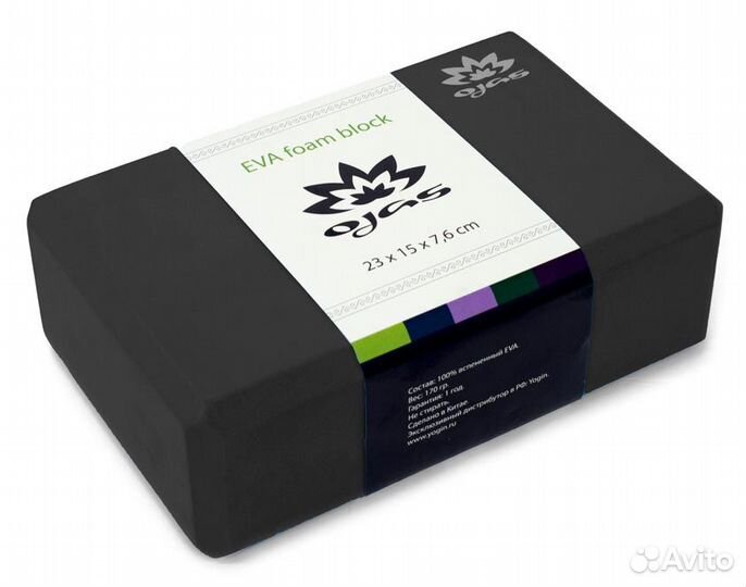 Блок для йоги EVA 23 х 15 х 7,6 Ojas черный