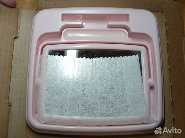 Зеркало настольное косметическое розовое