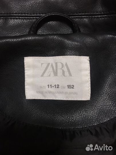 Кожаная куртка zara size 11-12 cm 152