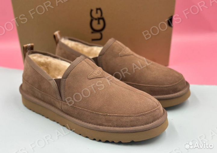 Мужские слипоны с мехом короткие