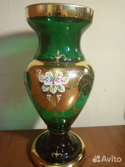 Ваза богемия смальта лепка Чехословакия 32 см