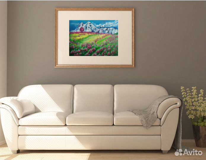 Картина на холсте маслом Горные вершины