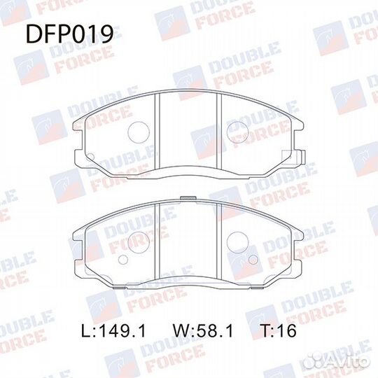 Колодки тормозные дисковые Double Force арт. DFP019 Fr Starex 03MY 03-07, Fr Ssangyong Actyon, Kyron