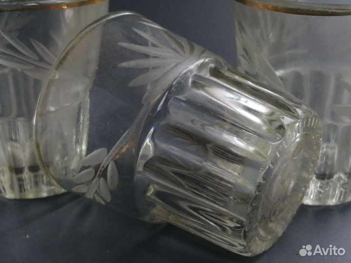Стопка водочная хрусталь винтаж СССР сзо позолота