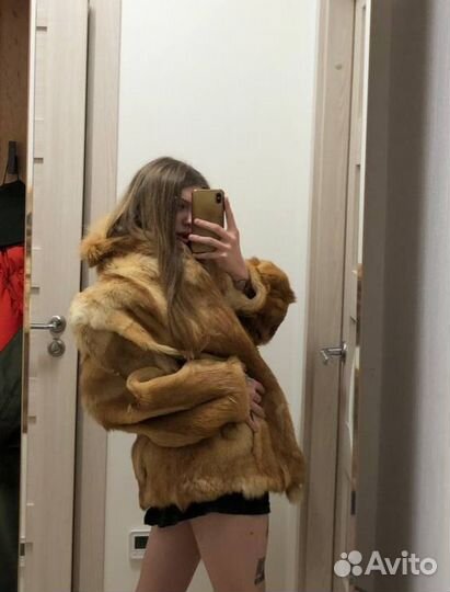 Шуба из рыжей лисы