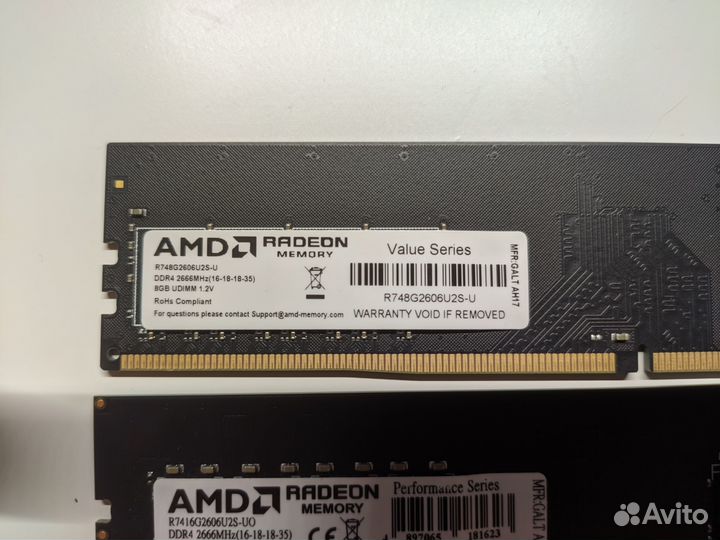 Оперативная память AMD Radeon DDR4 - 4 плашки