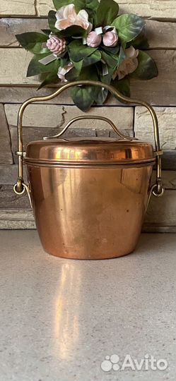 Медная банка/ведёрко/сахарница/молочник/винтаж