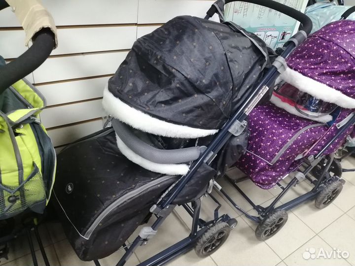 Санки коляски Ника 8-1 Большие 4е Надув-Еva кол