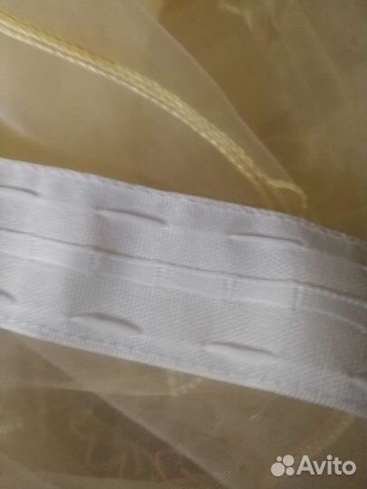 Тюль арганза желтая и рыжая