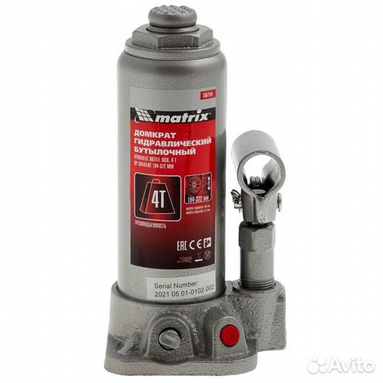 Бутылочный гидравлический домкрат Matrix 50754 (4