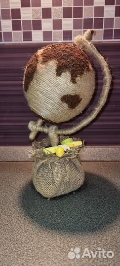 Топиарий из джута, кофе, бусин