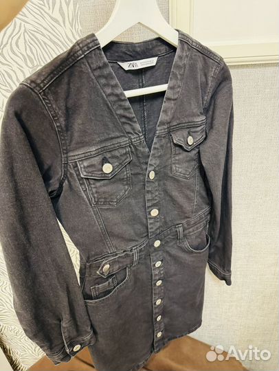 Джинсовое платье zara xs