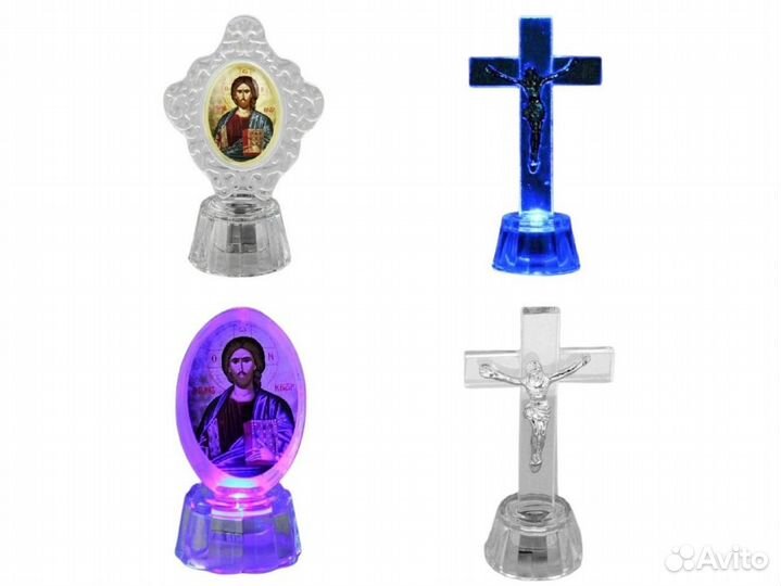 Иконы, крест со светодиодной подсветкой