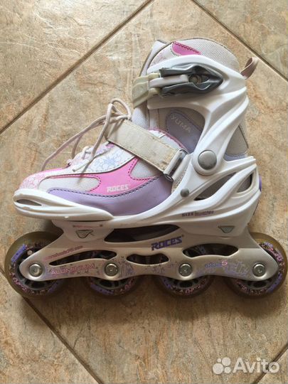 Ролики детские р. 30-35, защита, шлем, сумка