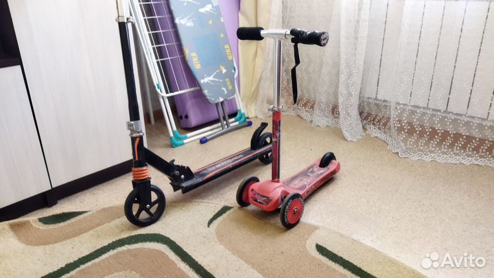 Самокат детский двухколесный и трехколесный бу