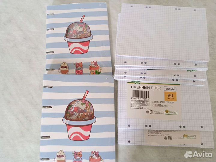 Тетрадь на кольцах и сменным блоки