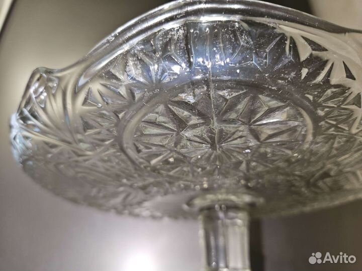 Ваза на ножке стекло СССР