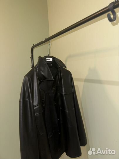 Кожаная рубашка lime, S