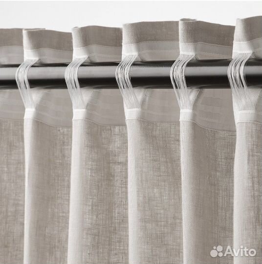 Икеа Дютог светло-серые гардины/ шторы лён 145X300