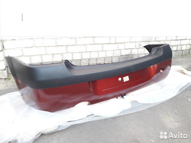 Бампер Рено Логан задний цвет красный тореадор