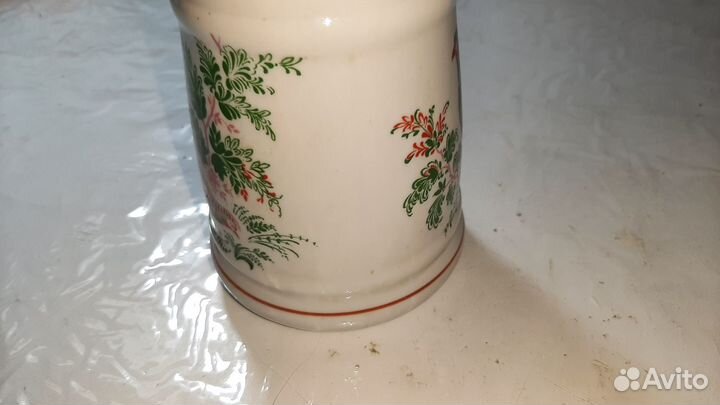 Фарфоровая пивная кружка СССР (фазаны) Вербилки