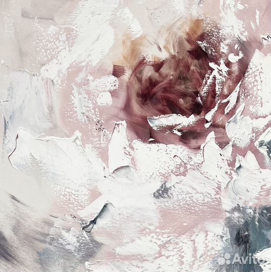 Картина Абстрактный Белый цветок на Холсте