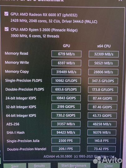 Видеокарта Sapphire Radeon RX nitro + 6600 xt 8gb