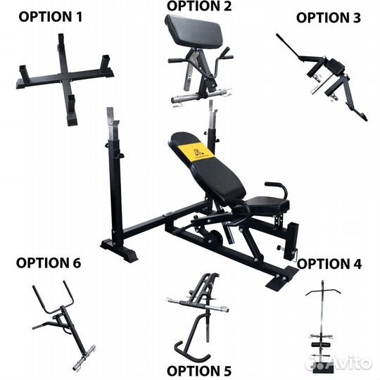 Силовая скамья со стойками DFC powergym BN014